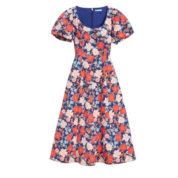 Draper James Julianne Midi Dress Size 6 • Stretch Poplin Floral A-Line Midi - Picture 16 of 16